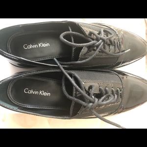 Calvin Klein Della black patent dress shoes
